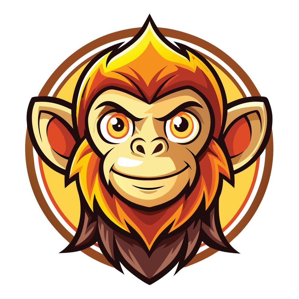 monkey head mascot illustration vector