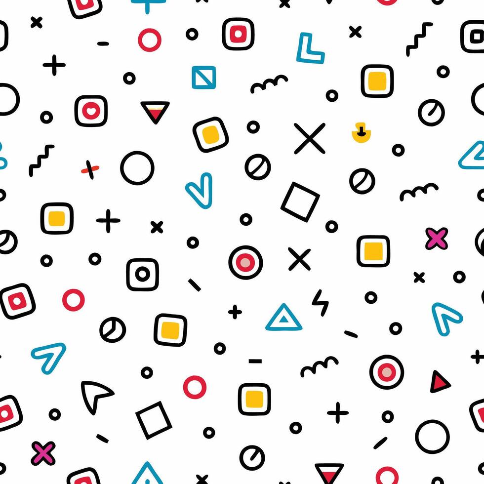 a colorful pattern with geometric shapes and arrows vector