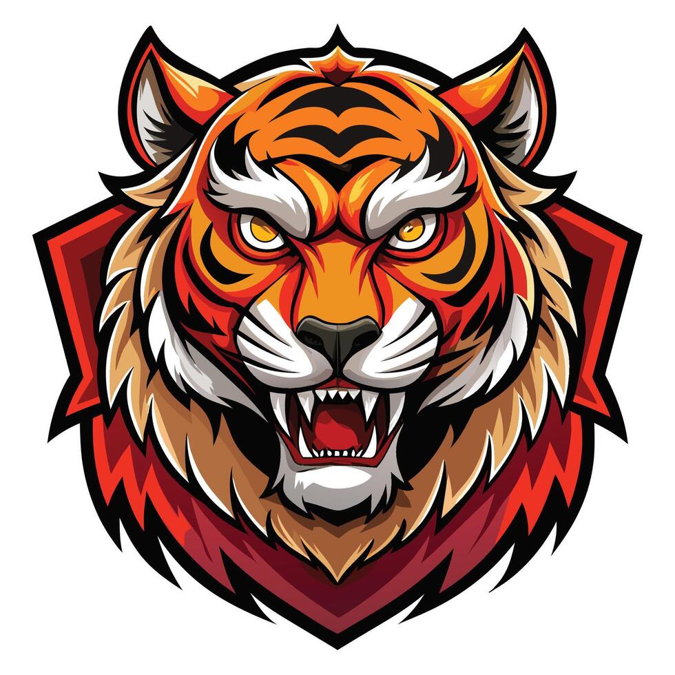 the head of a tiger is shown in this illustration vector