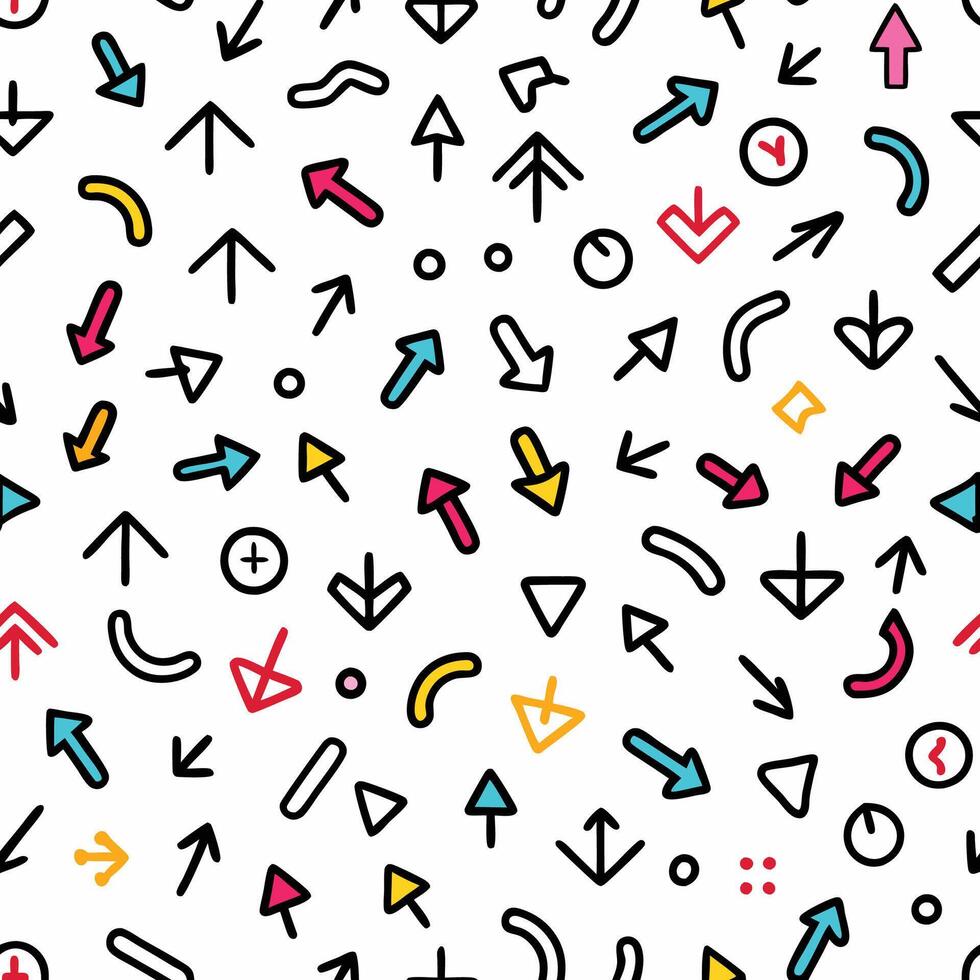 a colorful pattern with arrows and arrows vector