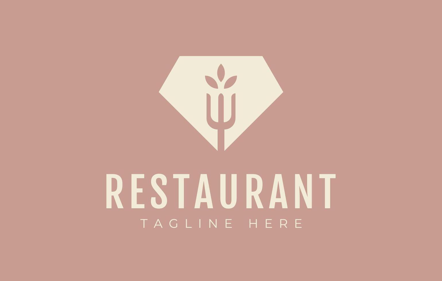 Luxurious Healthy Food Logo Design Template. vector