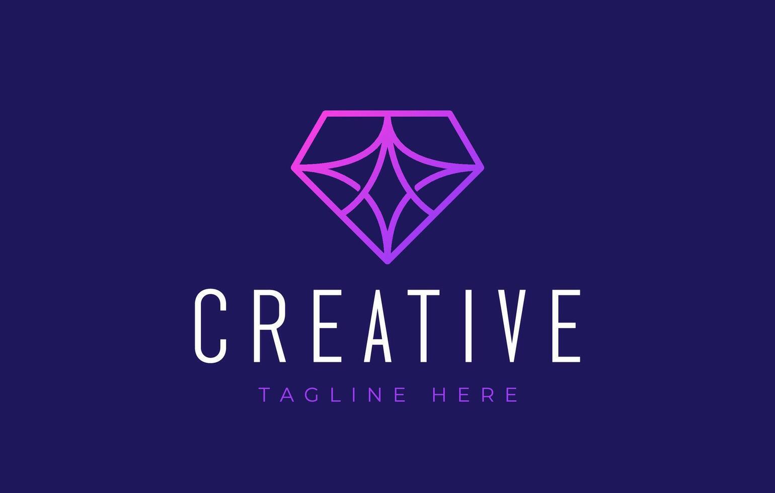 Beautiful Gradient Lines Diamond Logo Design Template vector