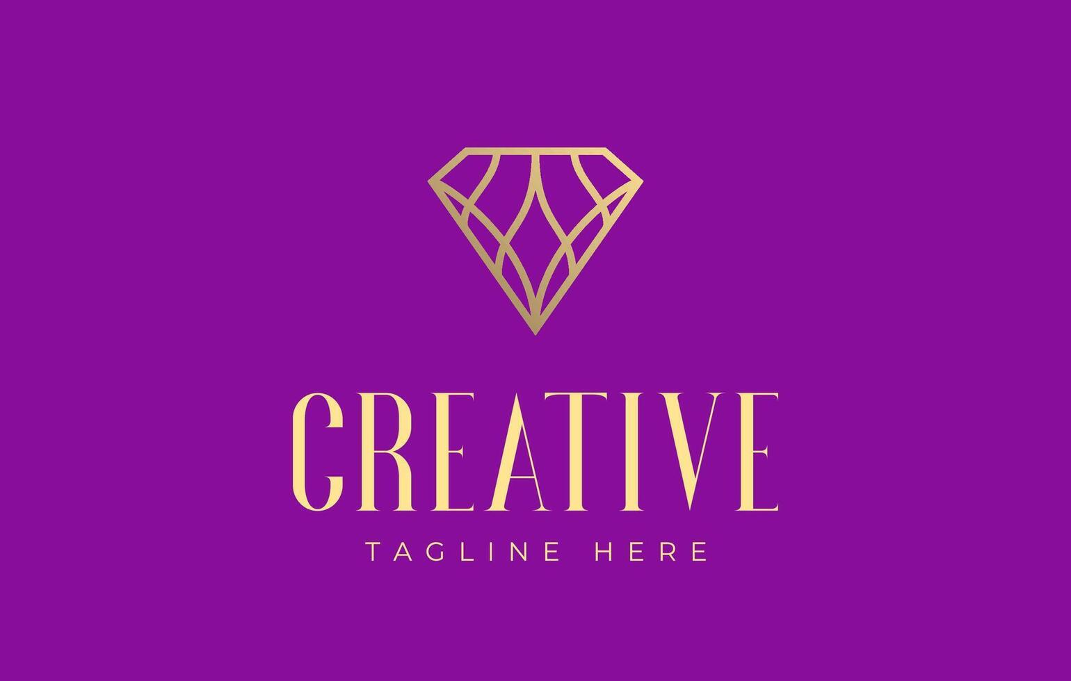 Abstract Beautiful Gradient Lines Diamond Logo Design Template vector