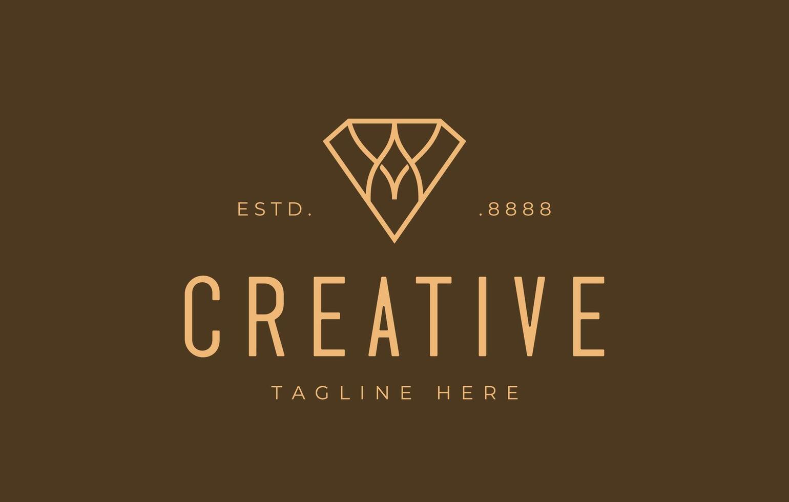 Abstract Beautiful Lines Diamond Logo Design Template vector