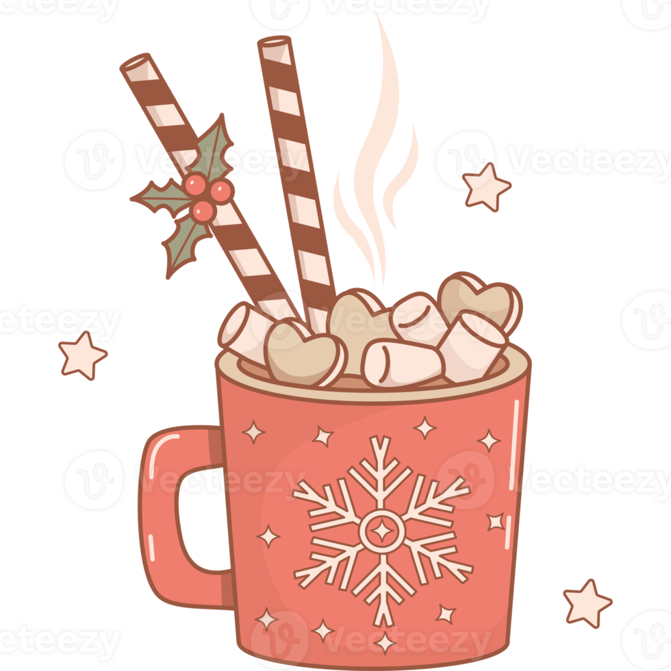 Christmas Hot Cocoa with Marshmallows png