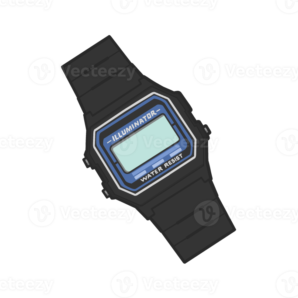 Digital Hand Watch Sticker Illustration png