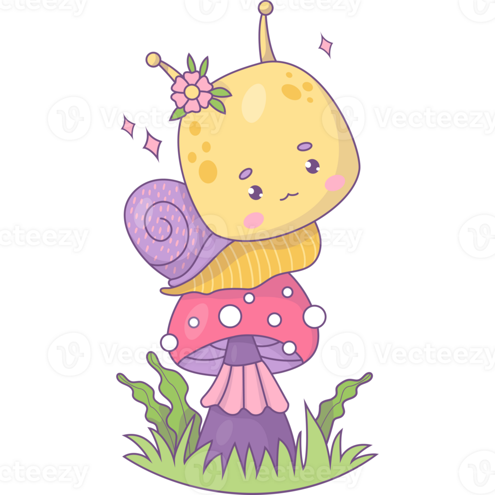 snail on mushroom png