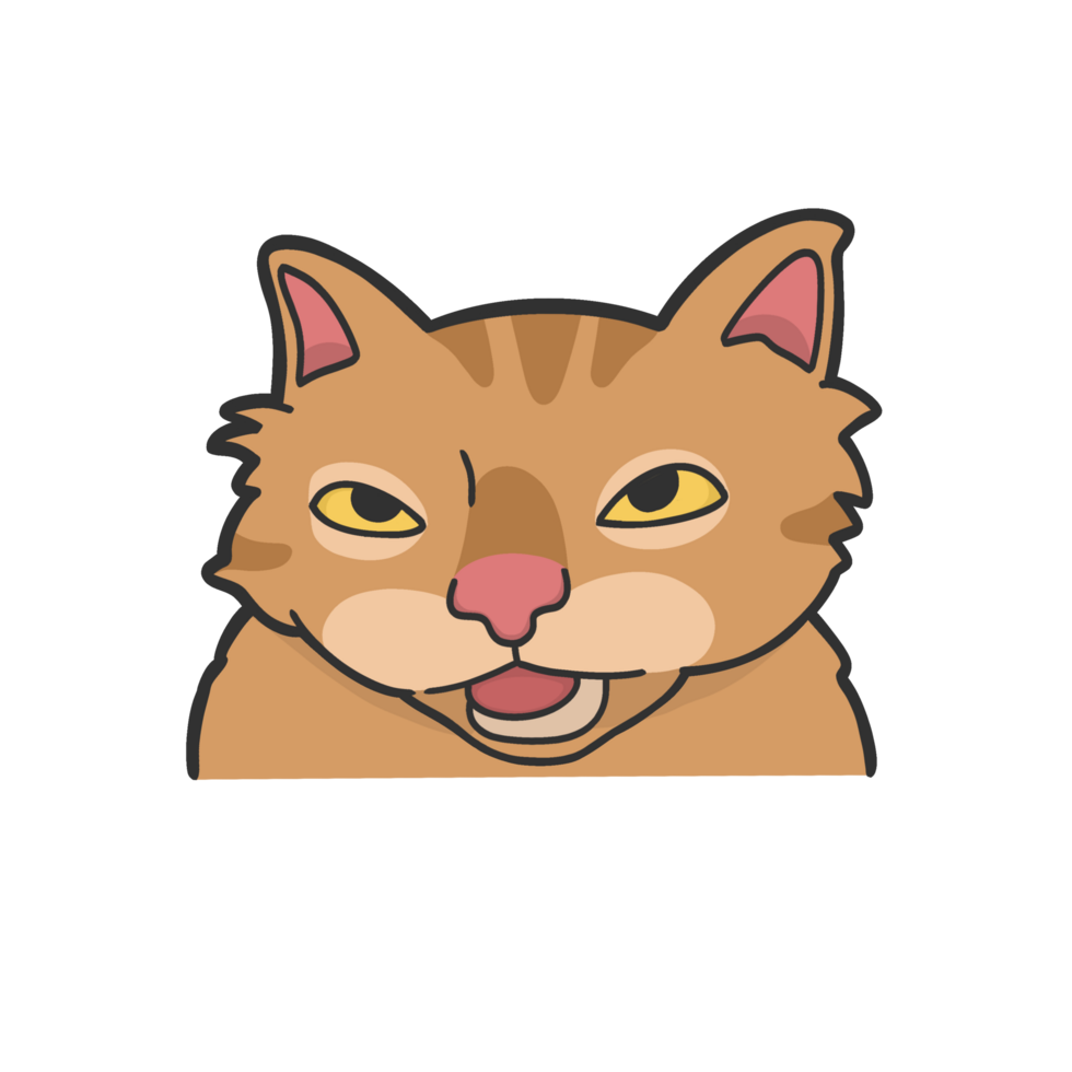 Orange Cat Meme Sticker T-shirt Cute Illustration, Animal Meme png