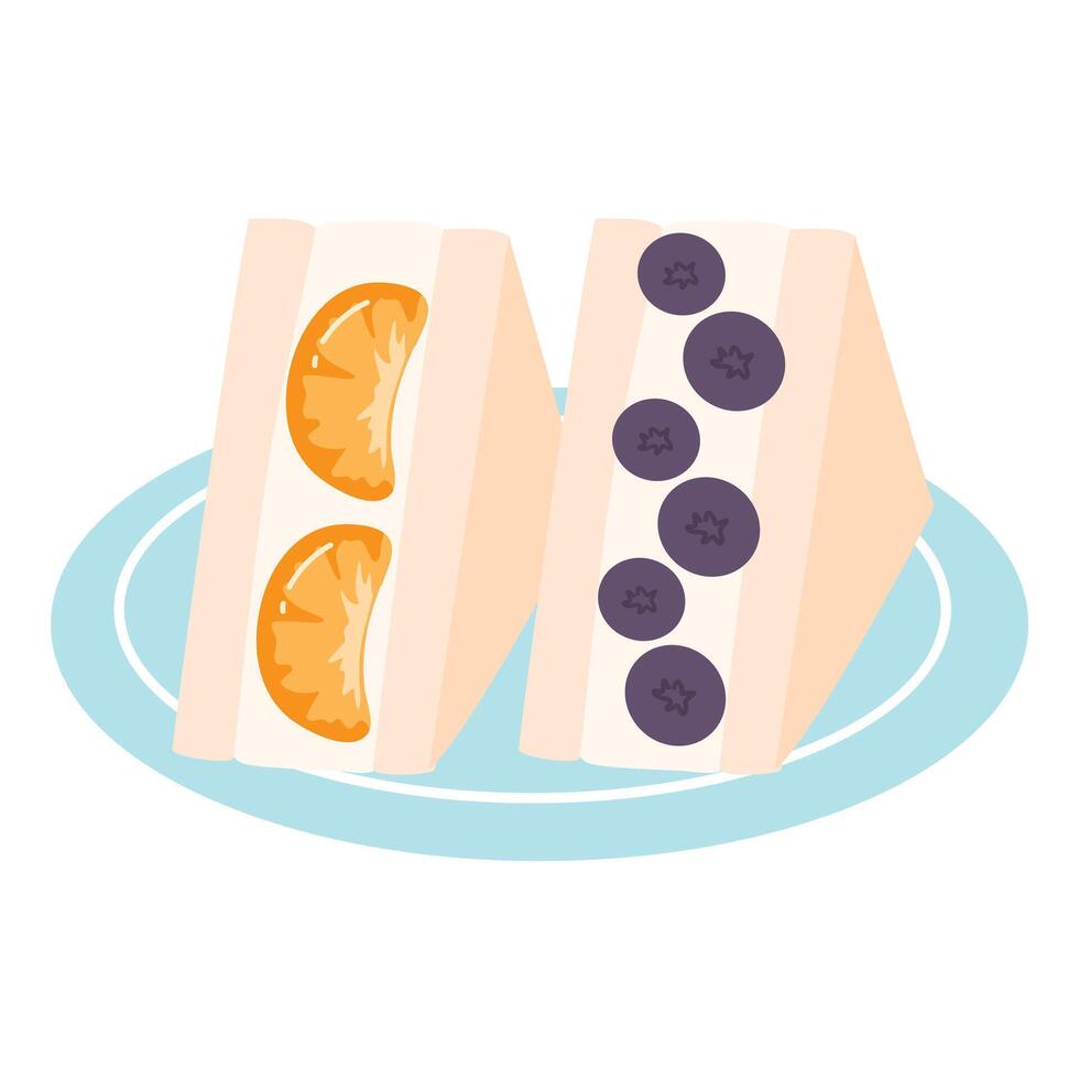 fruit cake and sandwich - Japanese fruit sandos vector