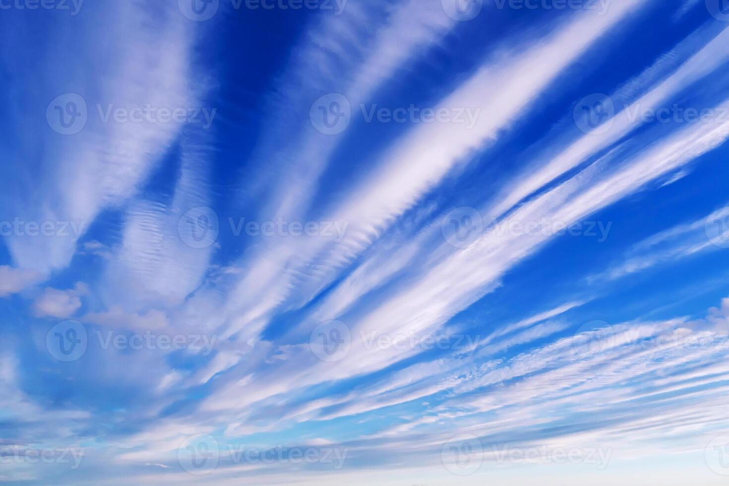 background of blue sky with white clouds in summer photo