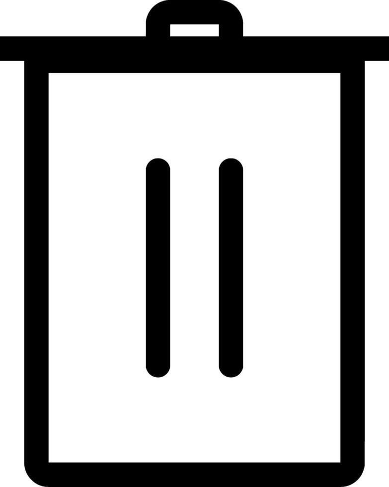 Simple Black and White Trash Bin Icon for UI and UX Design vector