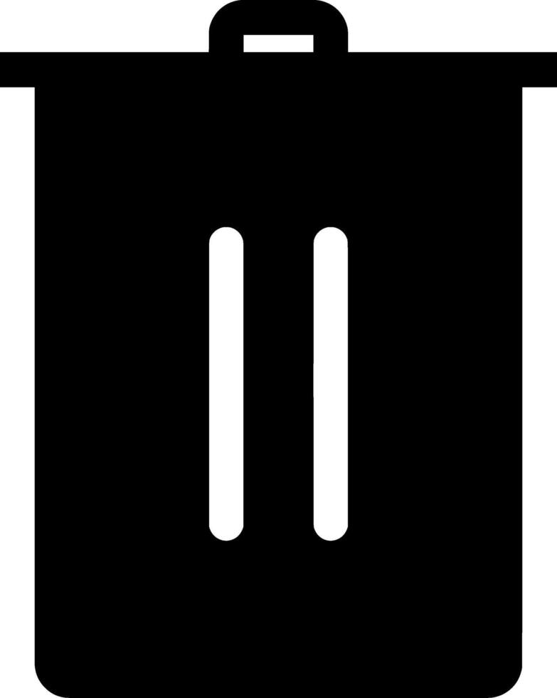 Minimalist Trash Bin Icon in Black and White for Web and Interface Design vector