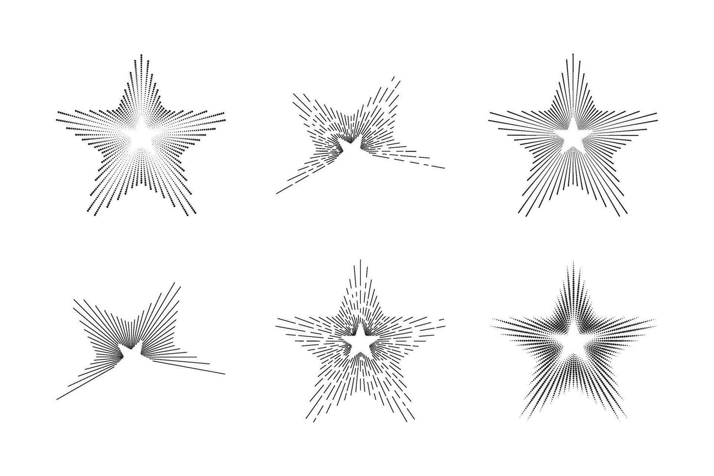 Star with burst rays with border and frames vintage art vector