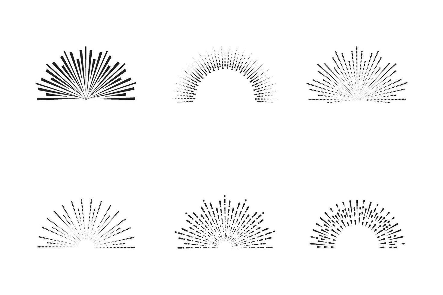 Vintage sun light rays collection vector