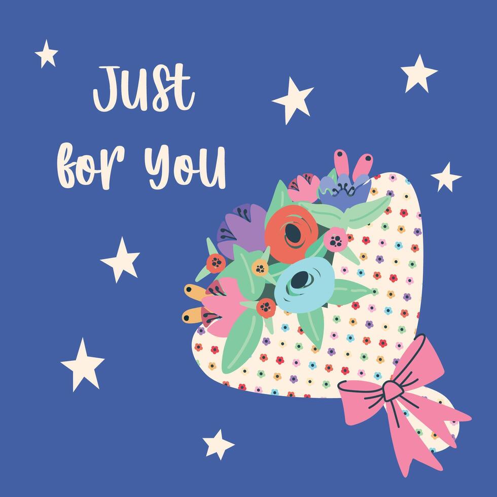 Happy Valentine's day handdrawn greeting card. vector