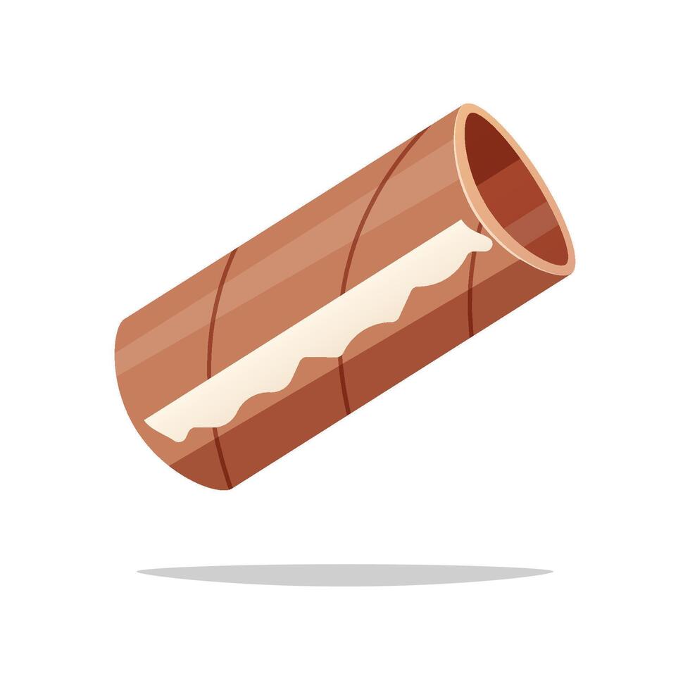 Empty toilet paper roll isolated on white background. vector