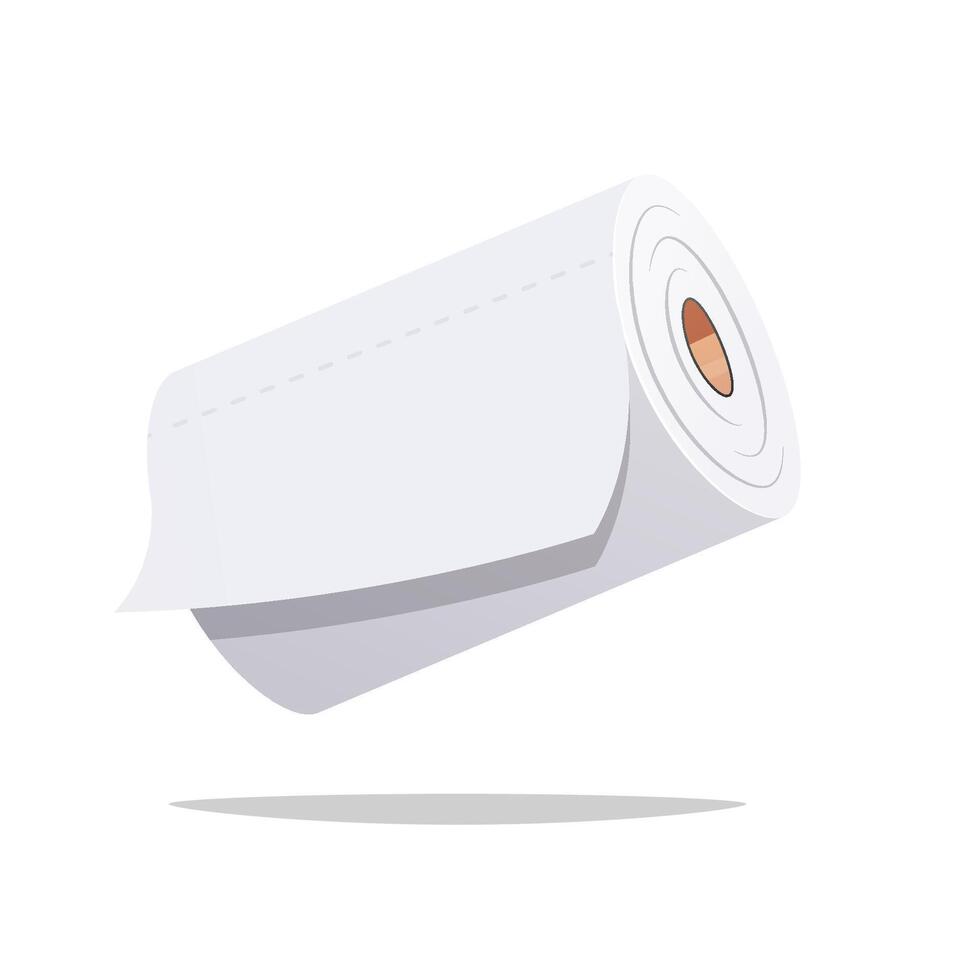 Roll of toilet paper or tissue isolated on white background. vector