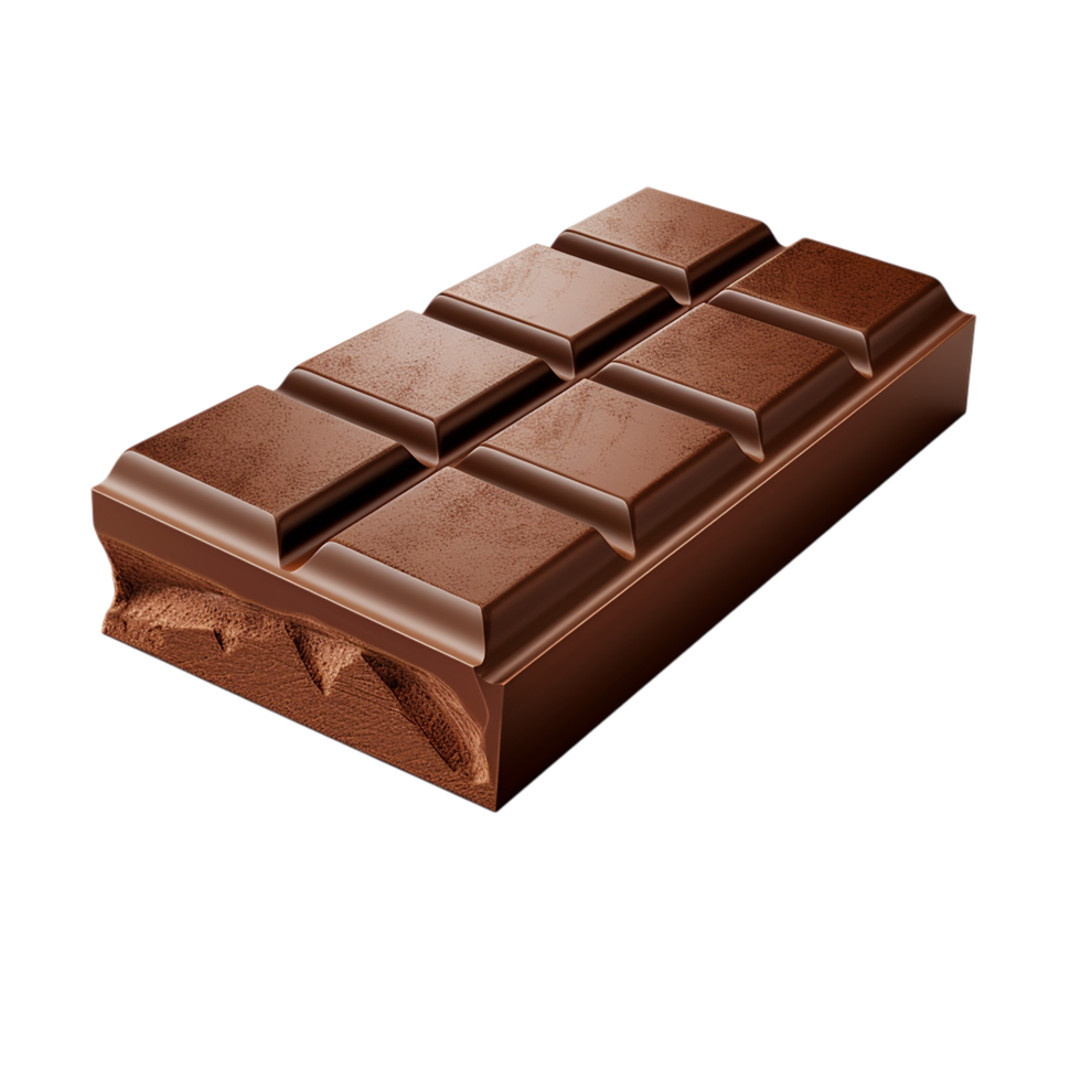 Solid Milk Chocolate Bar with Smooth Surface png
