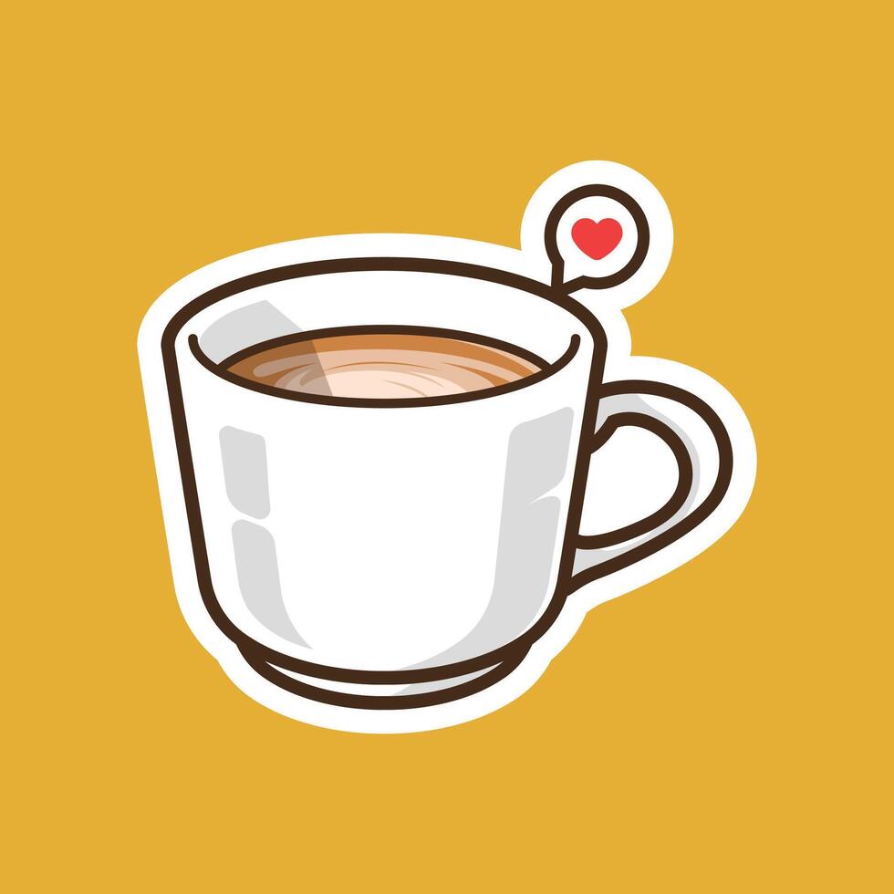Macchiato Coffee Illustration for Sticker and Background. Food and Beverages Illustration Theme. vector