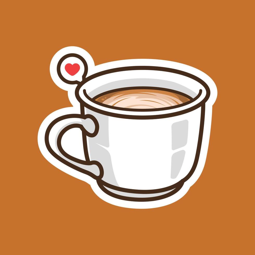 Caramel Mocha Coffee Illustration for Sticker and Background. Food and Beverages Illustration Concept. vector