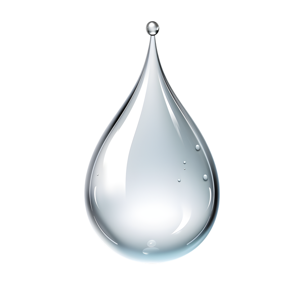 Crystal Clear Water Drop with Refined Glossy Transparency png