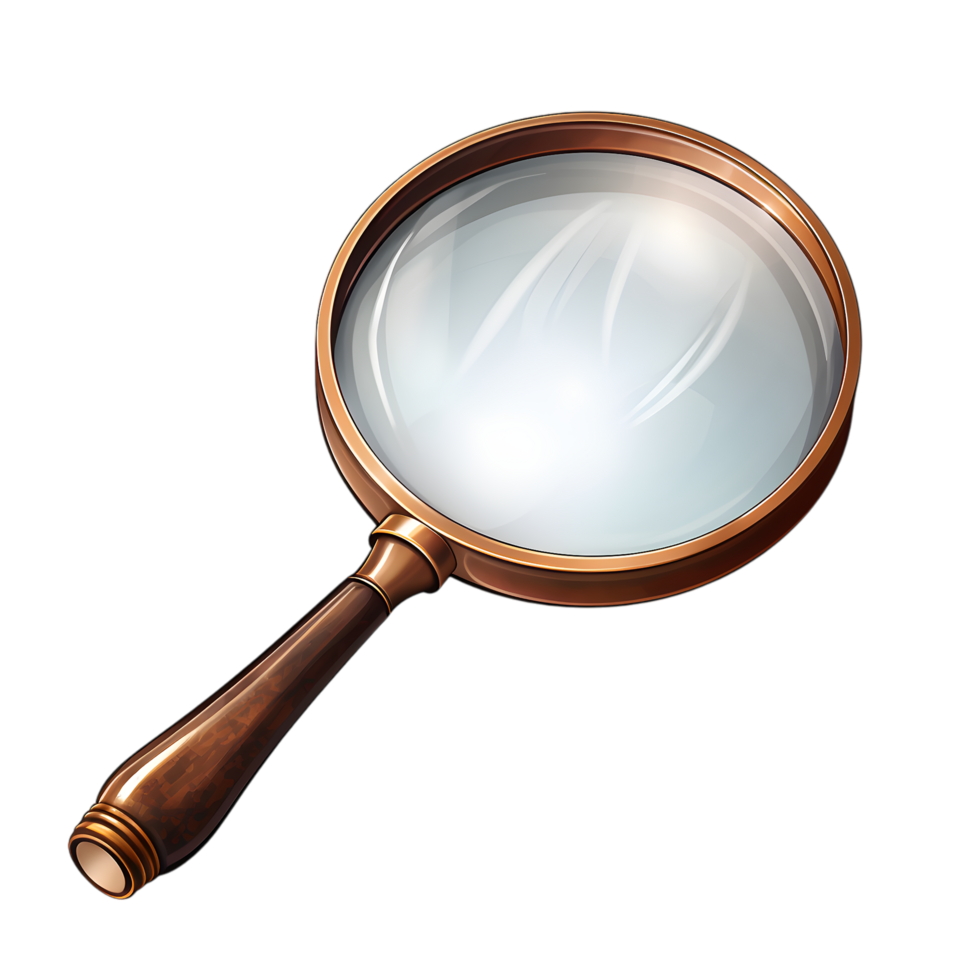 Classic Magnifying Glass with Wooden Handle png