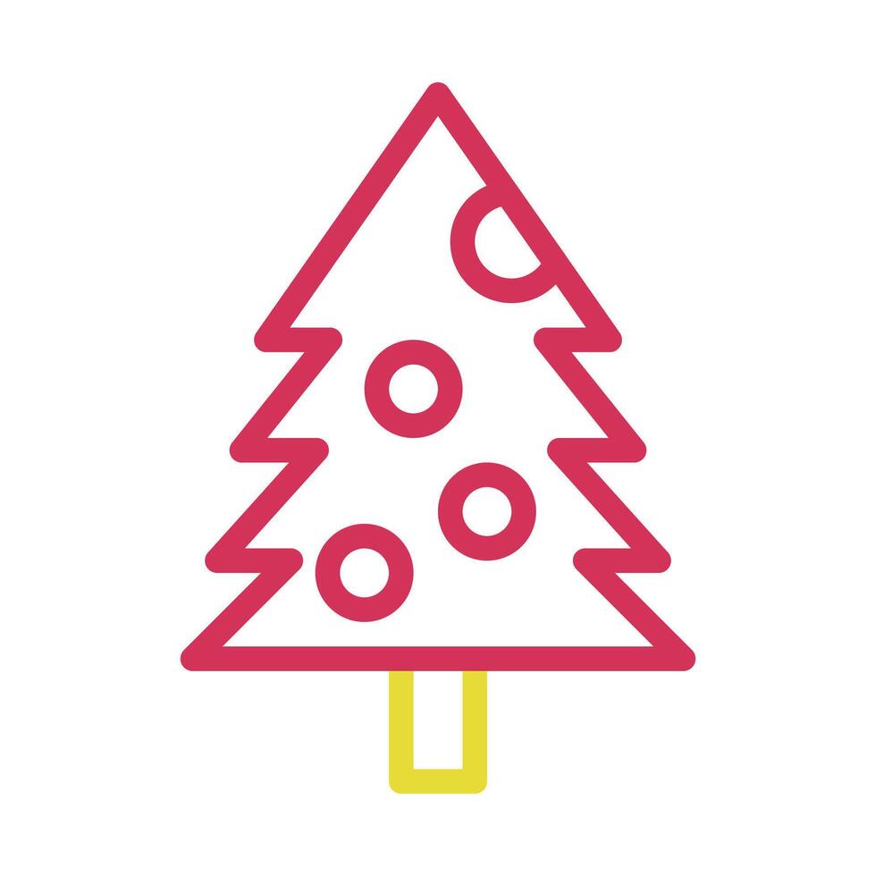 Christmas tree icon with ornaments. Concept of holiday, celebration, and decoration. vector