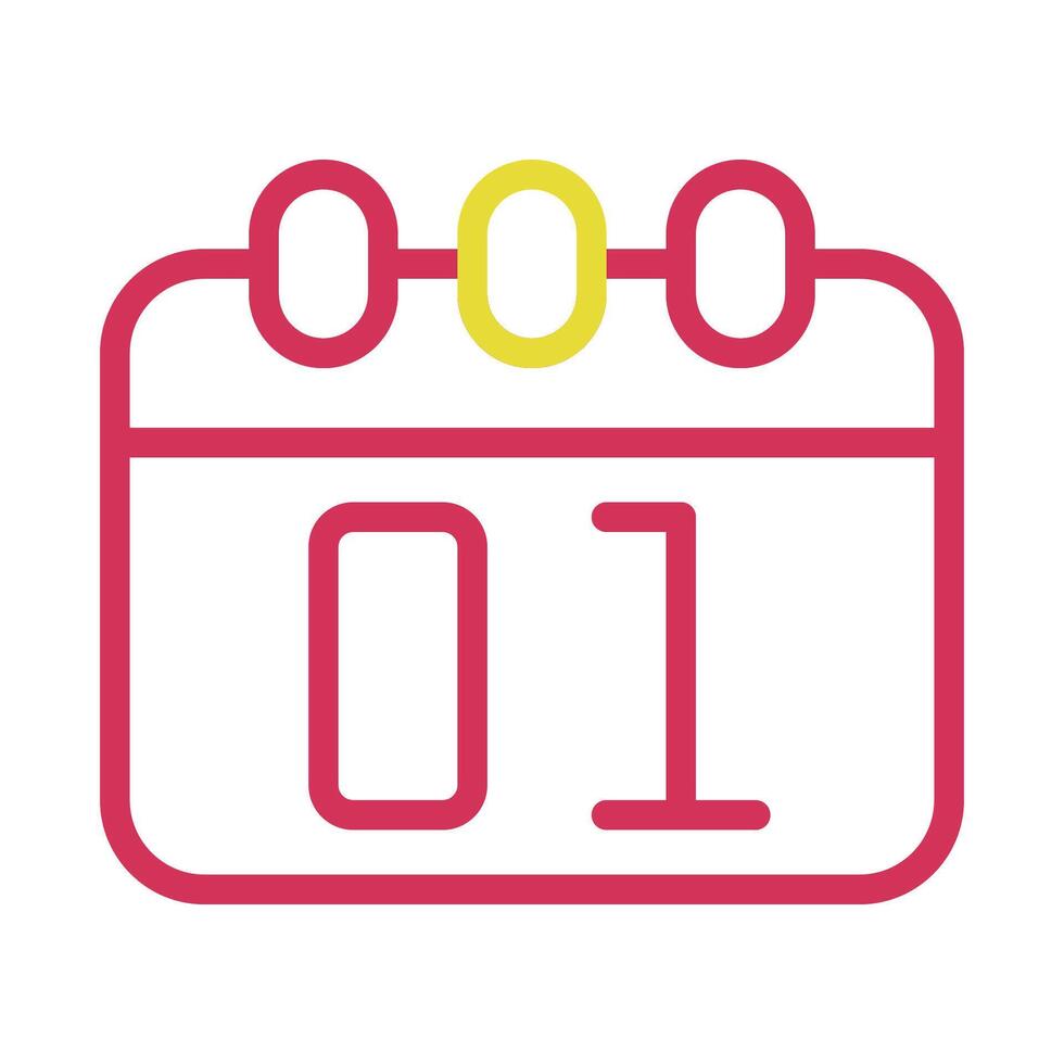 Calendar icon with number one. Concept of new year, new month, and schedule. vector