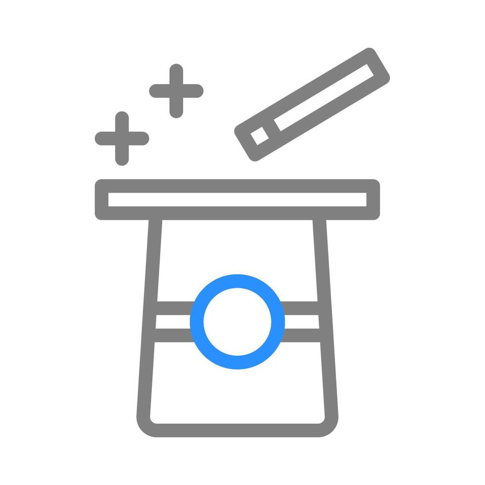 Magic trick with hat and wand. Concept of illusion, mystery, and entertainment. vector