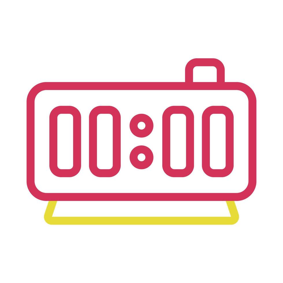 Digital alarm clock displaying midnight. Concept of time, new beginnings, and deadlines. vector