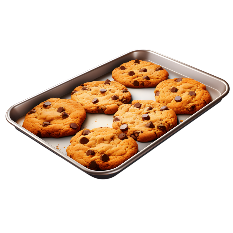 Tray of Freshly Baked Chocolate Chip Cookies png
