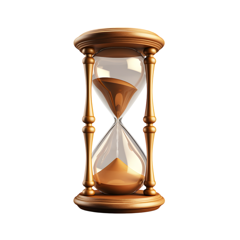 Vine Hourglass with Golden Frame and Sand Flowing Elegantly png