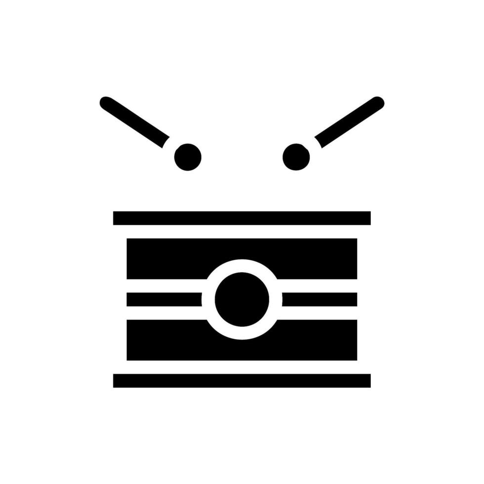 Drum with drumsticks icon. Concept of music, rhythm, and percussion. vector