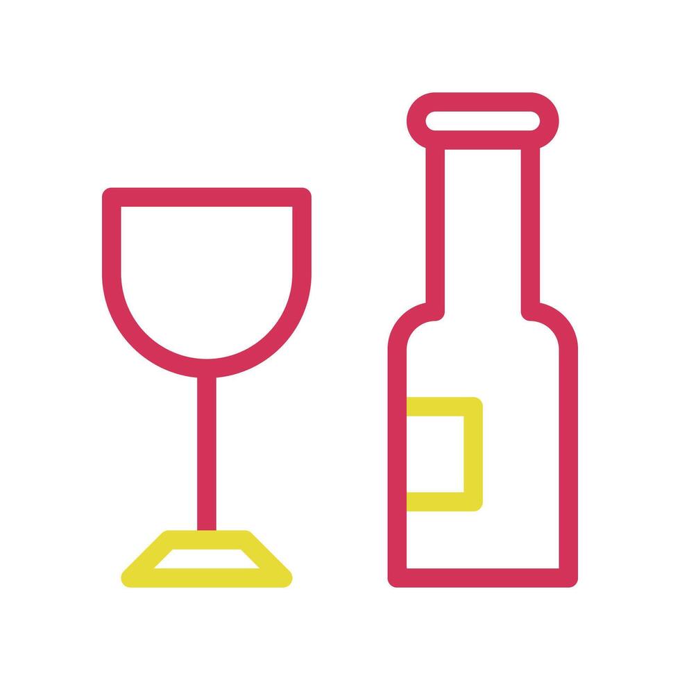 Wine bottle and glass icon. Concept of celebration, relaxation, and enjoyment. vector