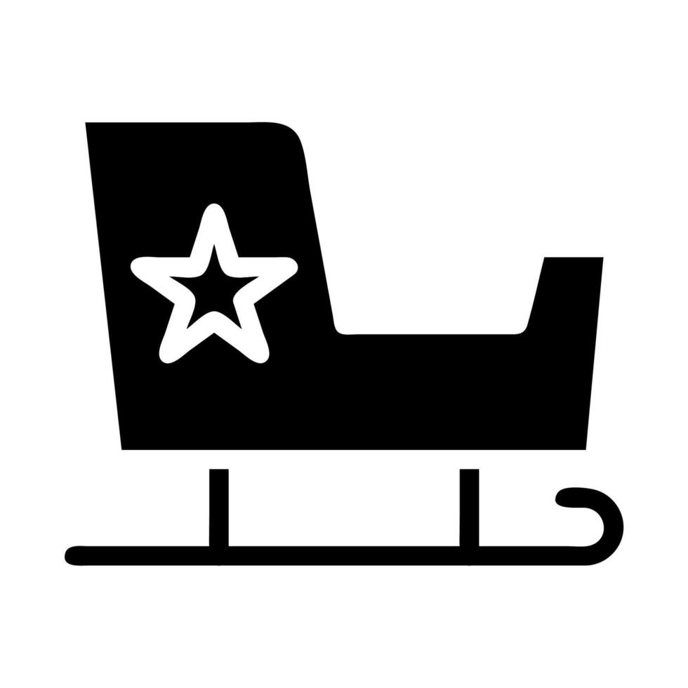 Sleigh silhouette with star. Concept of Christmas, winter, and holiday. vector