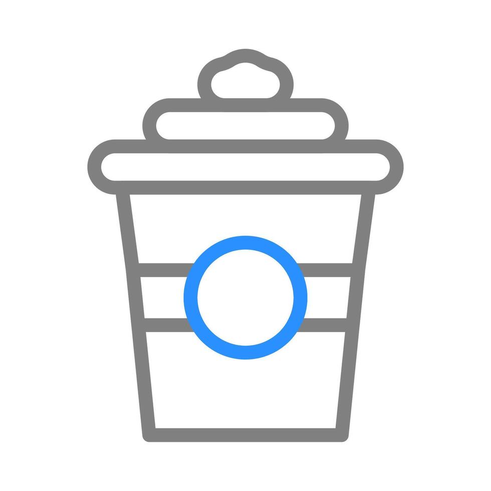Coffee cup with cream icon. Concept of take away and coffee to go. vector