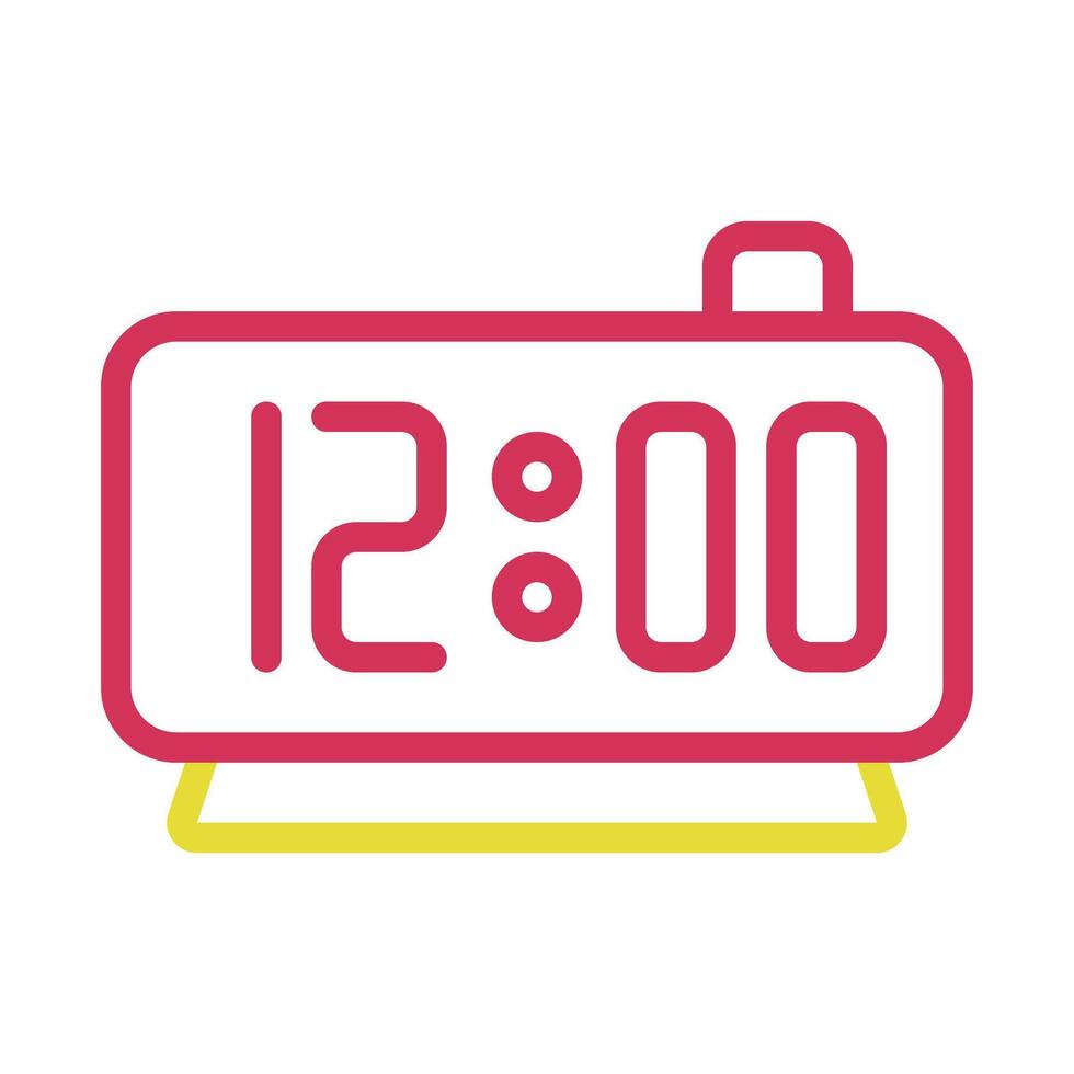 Digital alarm clock displaying Concept of time, deadline, and schedule. vector