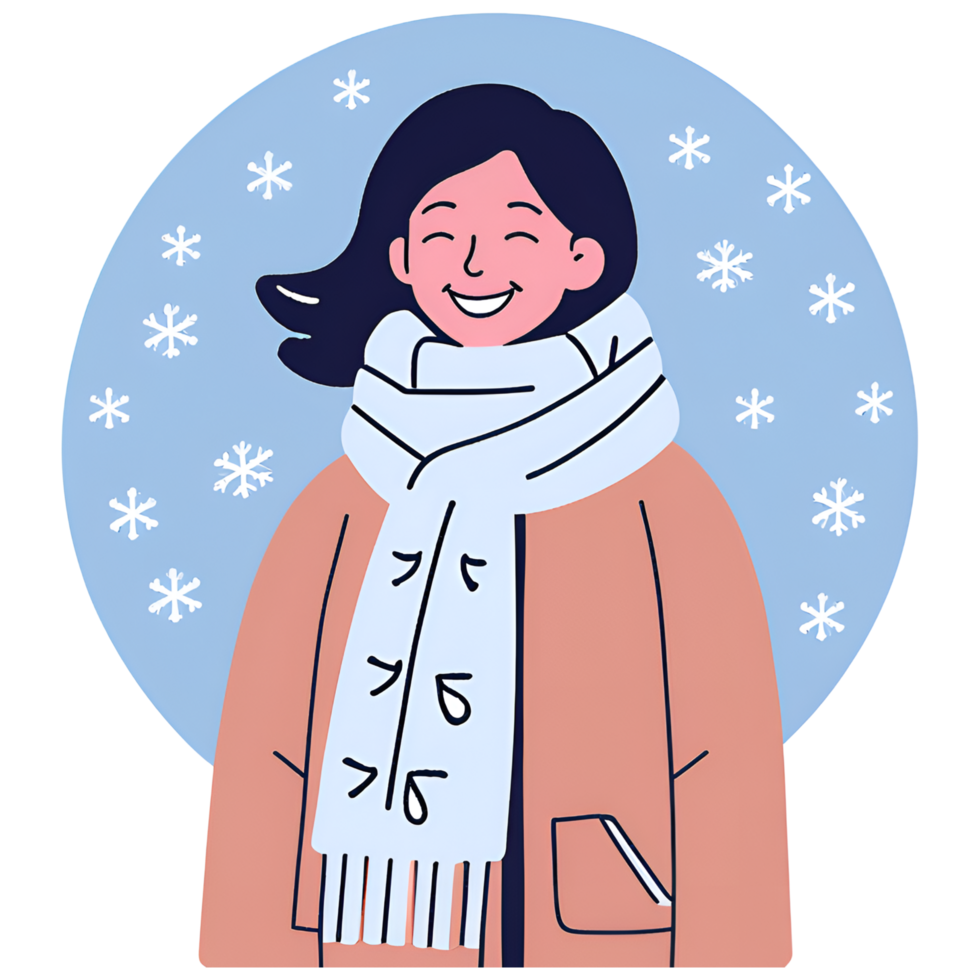 women feel happy enjoying winter png