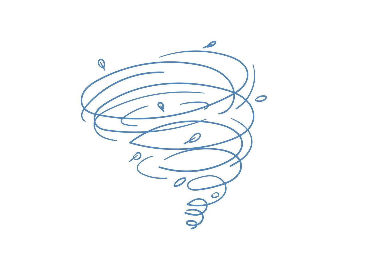Doodle hurricane storm. Tornado line motion. sketchy cyclone vector