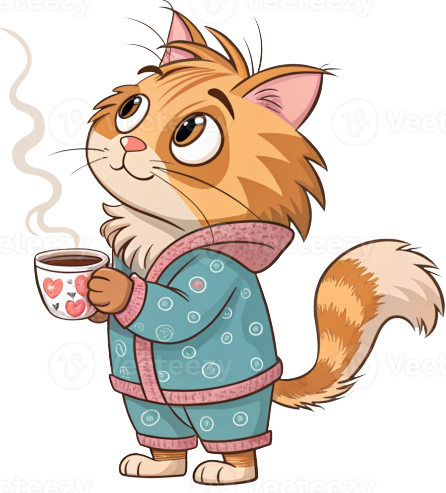 American Curl eating coffee png