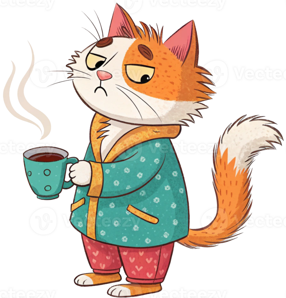 Turkish Van eating coffee png