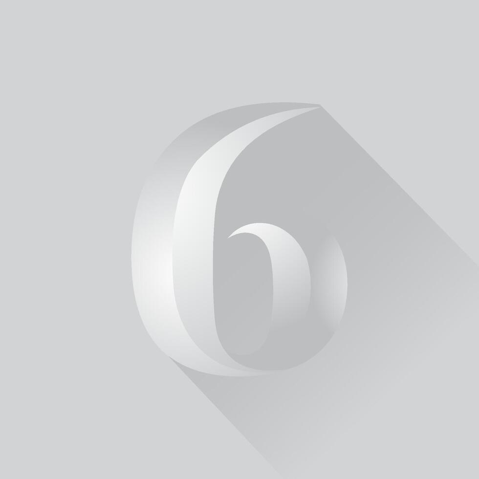 Number 6 logo icon design template. vector