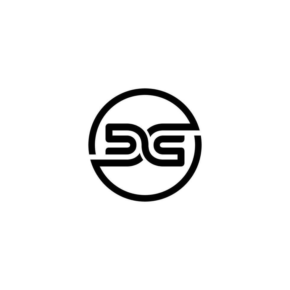 DD or CC initial circle logo template vector