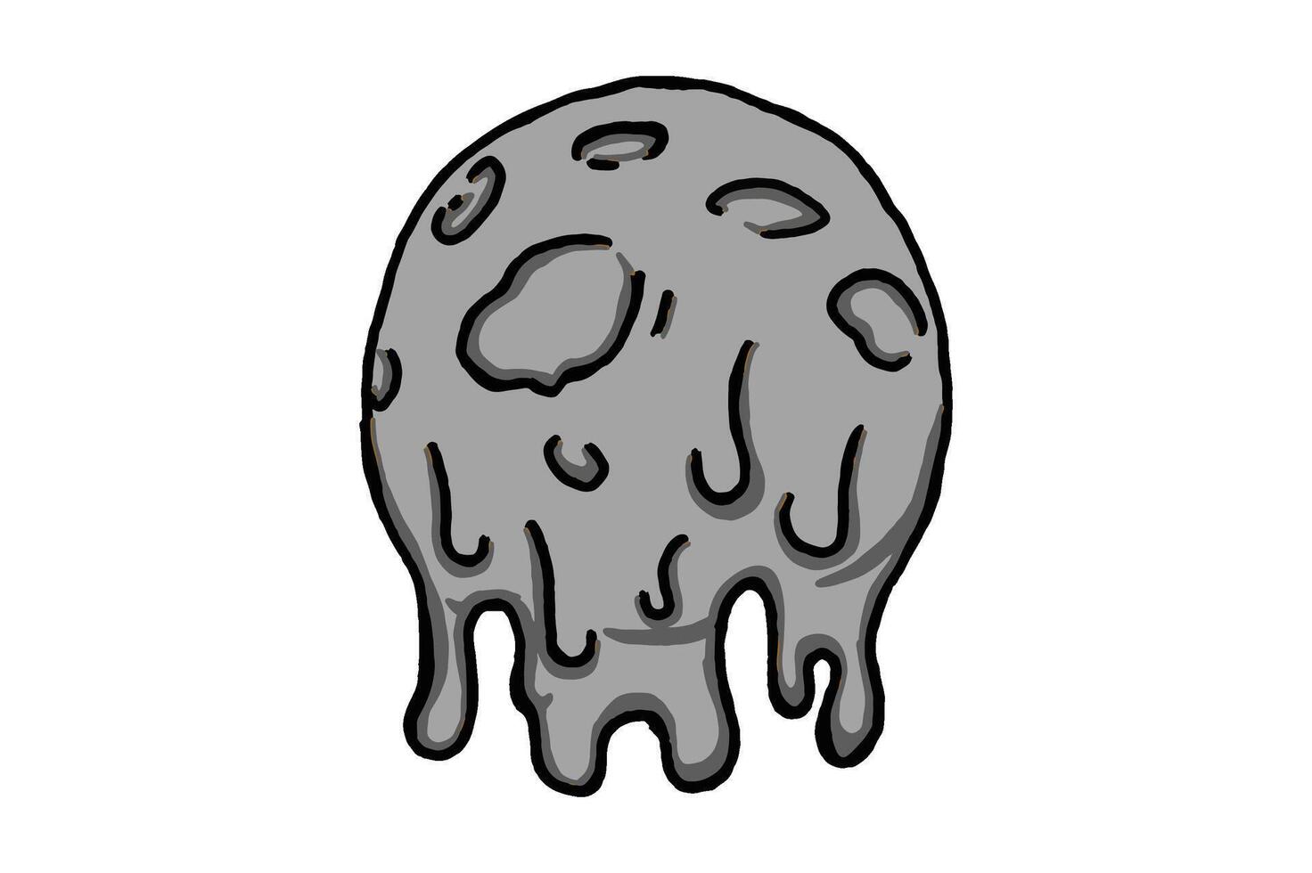 The Melting Gray Moon vector