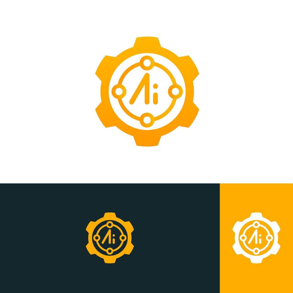gear ai logo design concept for your brand vector