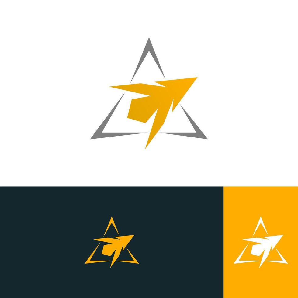 arrow with triangle logo design concept vector