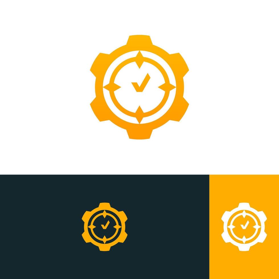 gear watch logo design concept vector