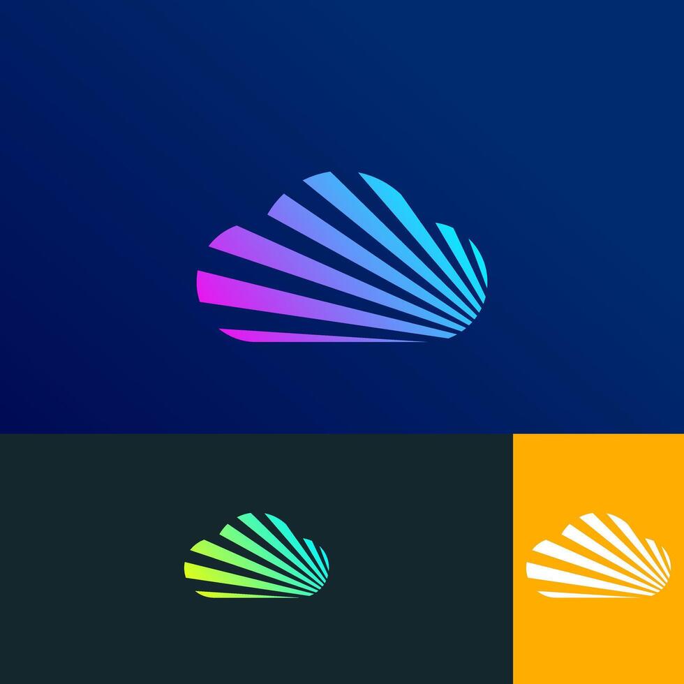 cloud with ray of light modern logo concept vector
