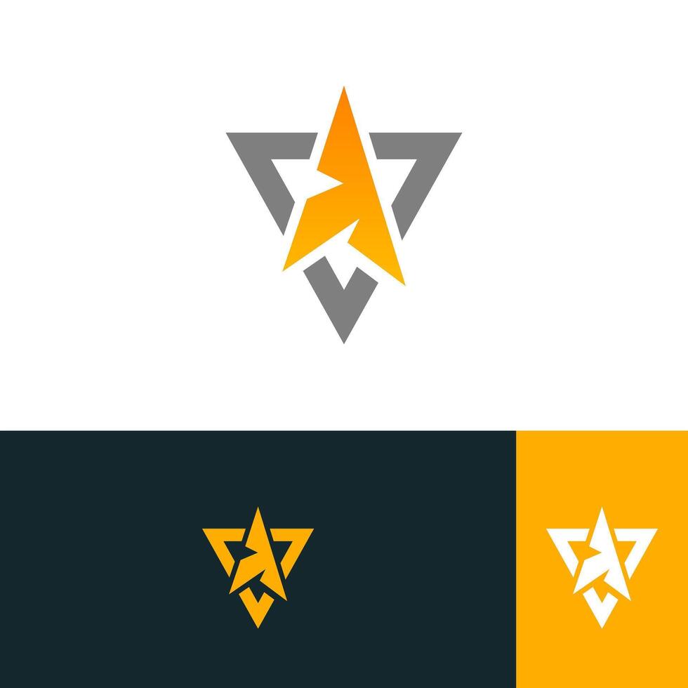 letter A arrow logo design concept vector