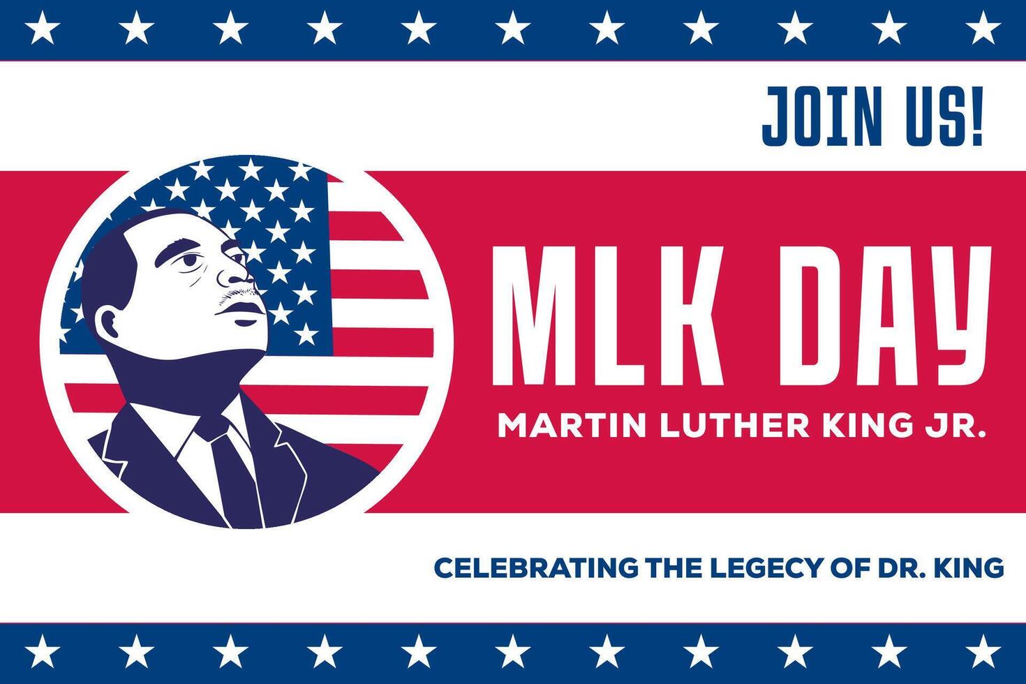 martin luther king day background illustration in flat design vector
